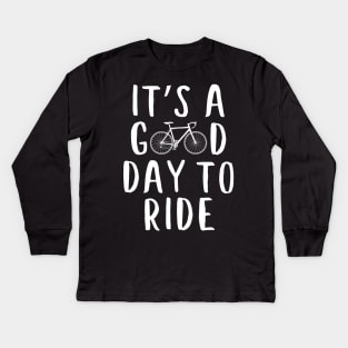 Cycling design, Bicycle Gift - Good day to ride Kids Long Sleeve T-Shirt